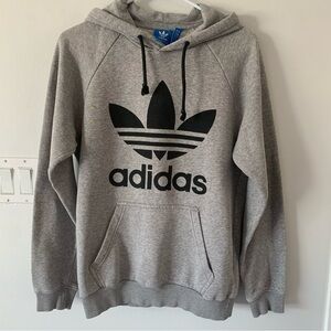 Adidas Grey Hoodie Sweatshirt Mens Small S Logo